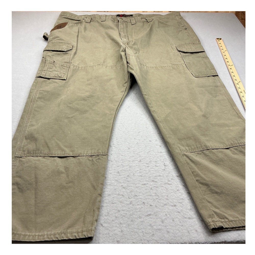 Wrangler Riggs Workwear Cargo Pant2 Tan Ripstop Cotton Men 50x30 Utility 3W060BR